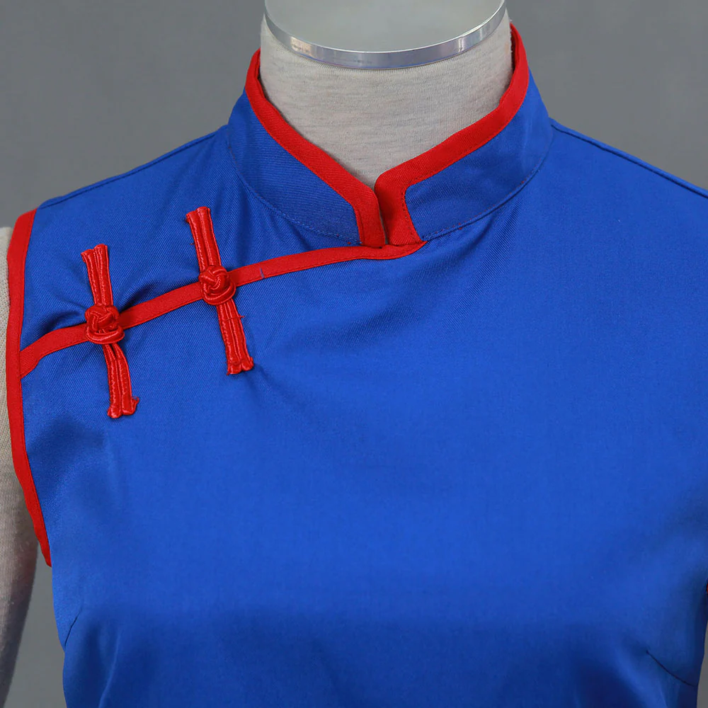 Dragon Ball Costume Chichi Before Marriage Blue Cosplay Suit with Accessories for Women and Kids - Image 6