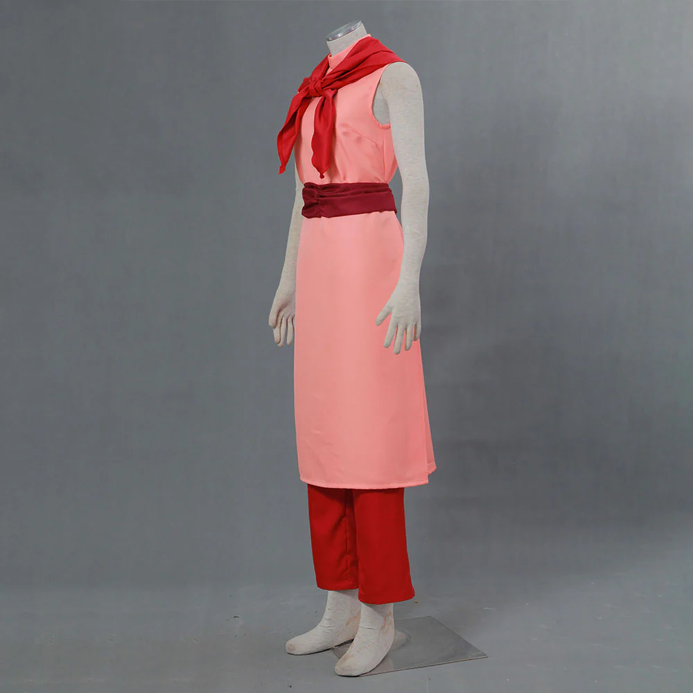 Dragon Ball Costume Chichi Married Pink Cosplay Suit with Accessories for Women and Kids - Image 4