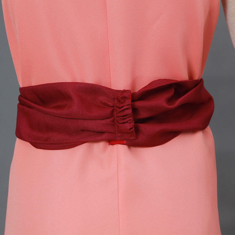 Dragon Ball Costume Chichi Married Pink Cosplay Suit with Accessories for Women and Kids - Image 8