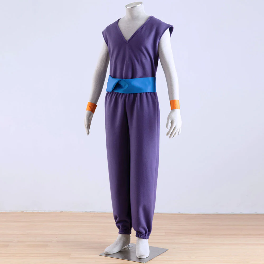 Dragon Ball Costume Piccolo Trainning Purple Suit Cosplay with Accessories for Men and Kids - Image 3