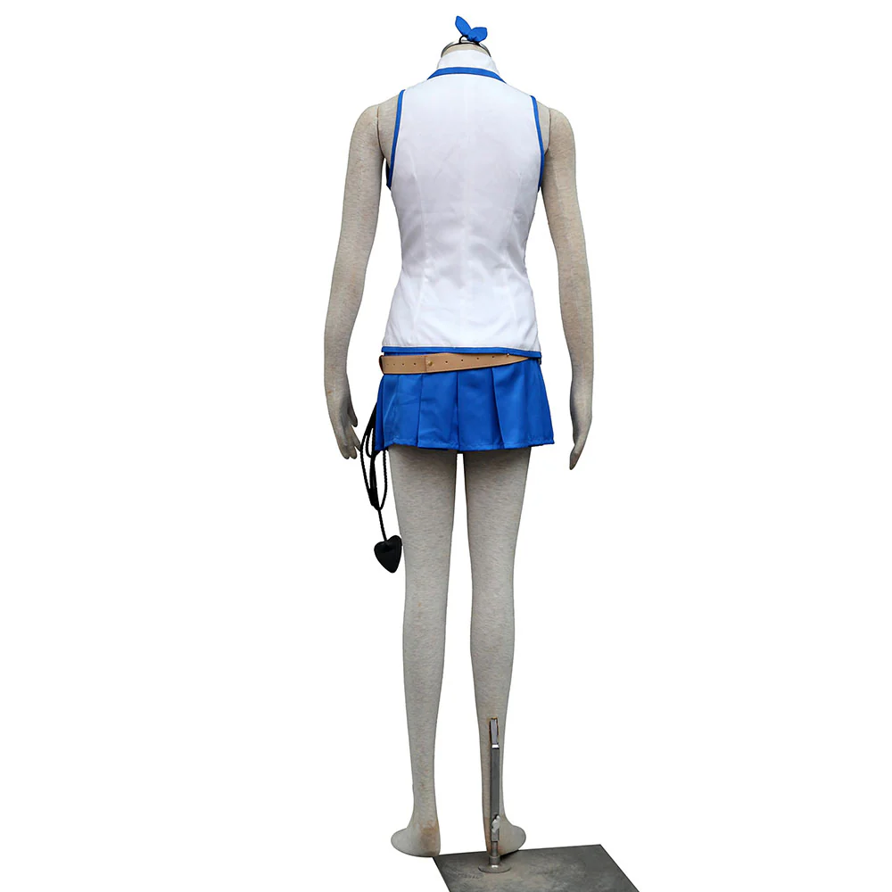 Fairy Tail Costume Lucy Heartfilia Normal Uniform Cosplay Set with Eridanus for Women and Kids - Image 3