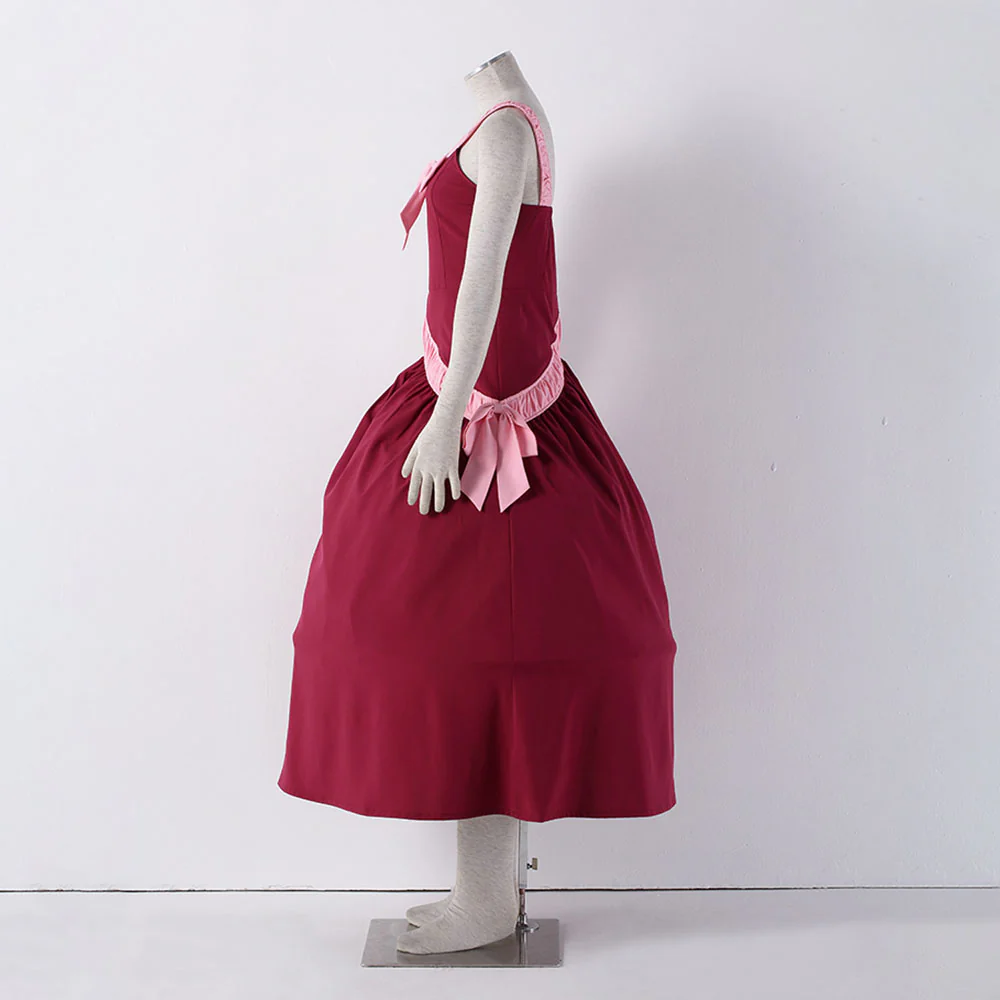 Fairy Tail Costume Mirajane Strauss Cosplay Red Dress with Bracelet for Women and Kids - Image 4