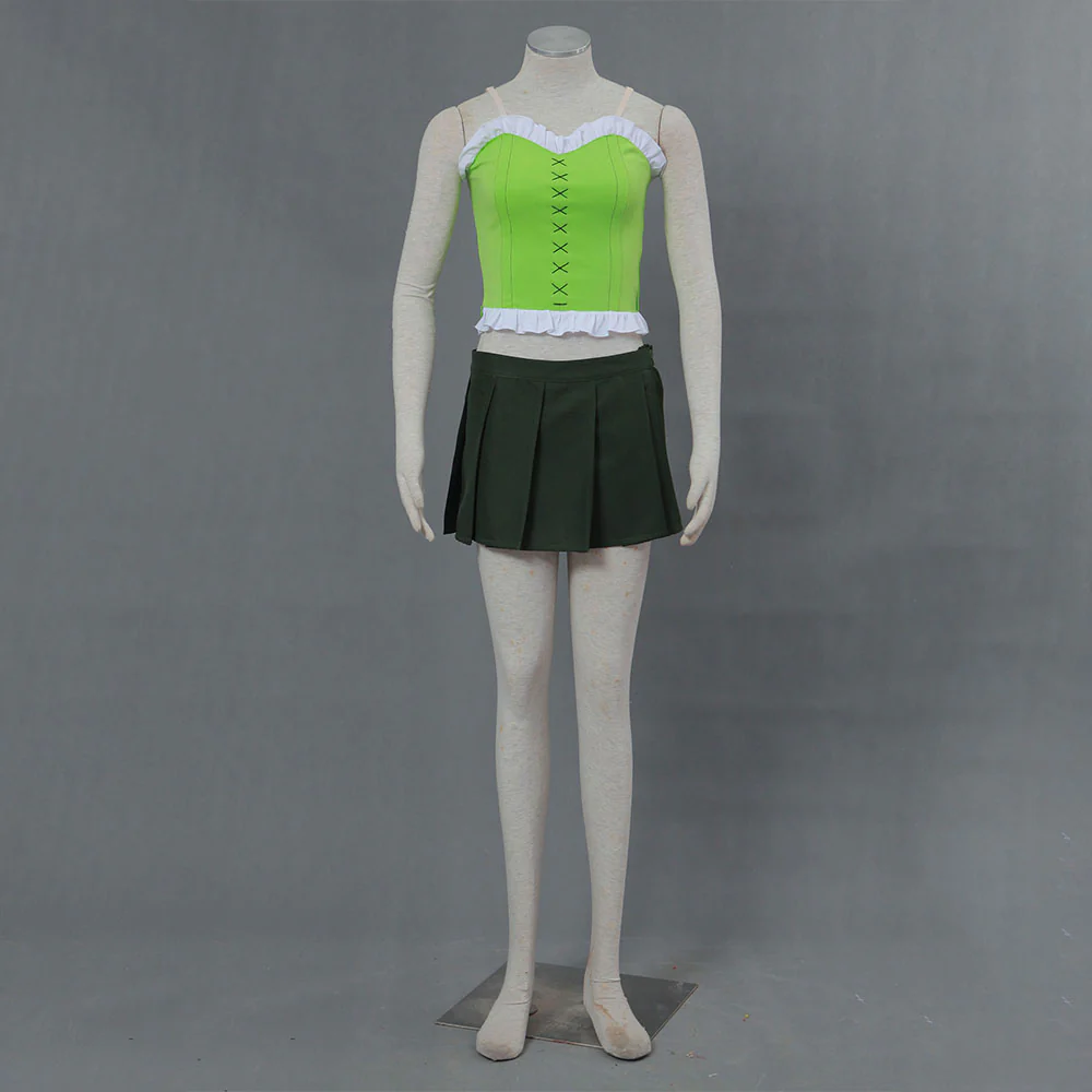 Fairy Tail Costume Tenrou Island Arc Lucy Heartfilia Green Outfit Cosplay with Accessories for Women and Kids - Image 5