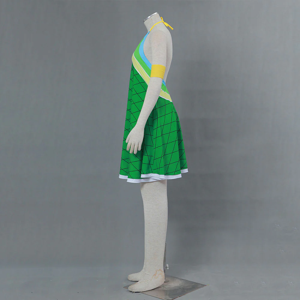 Fairy Tail Costume Tenrou Island Arc Wendy Marvell Green Cosplay Dress for Women and Kids - Image 4