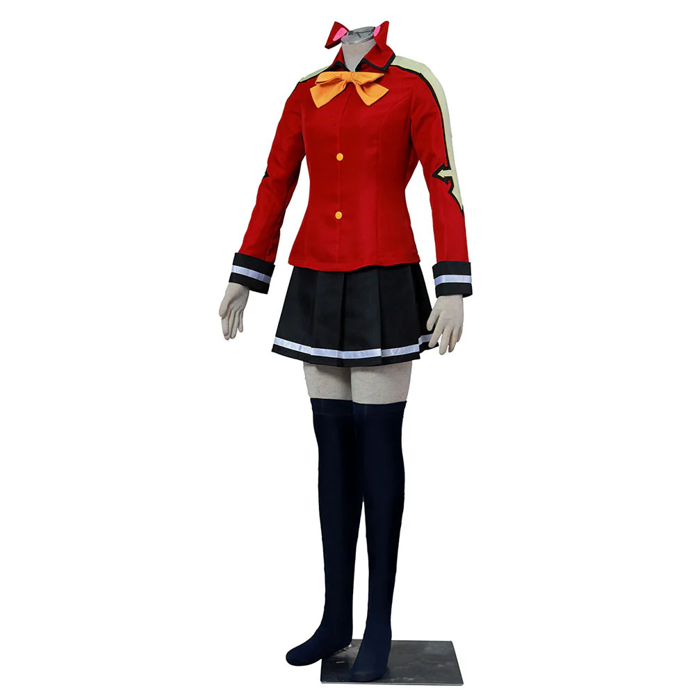 Fairy Tail Costume Wendy Marvell Red Uniform Cosplay Set for Women and Kids - Image 4