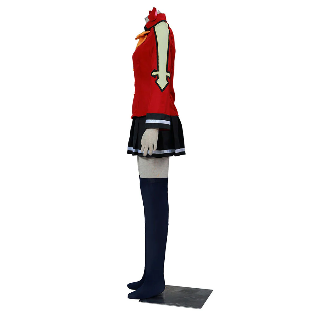 Fairy Tail Costume Wendy Marvell Red Uniform Cosplay Set for Women and Kids - Image 5