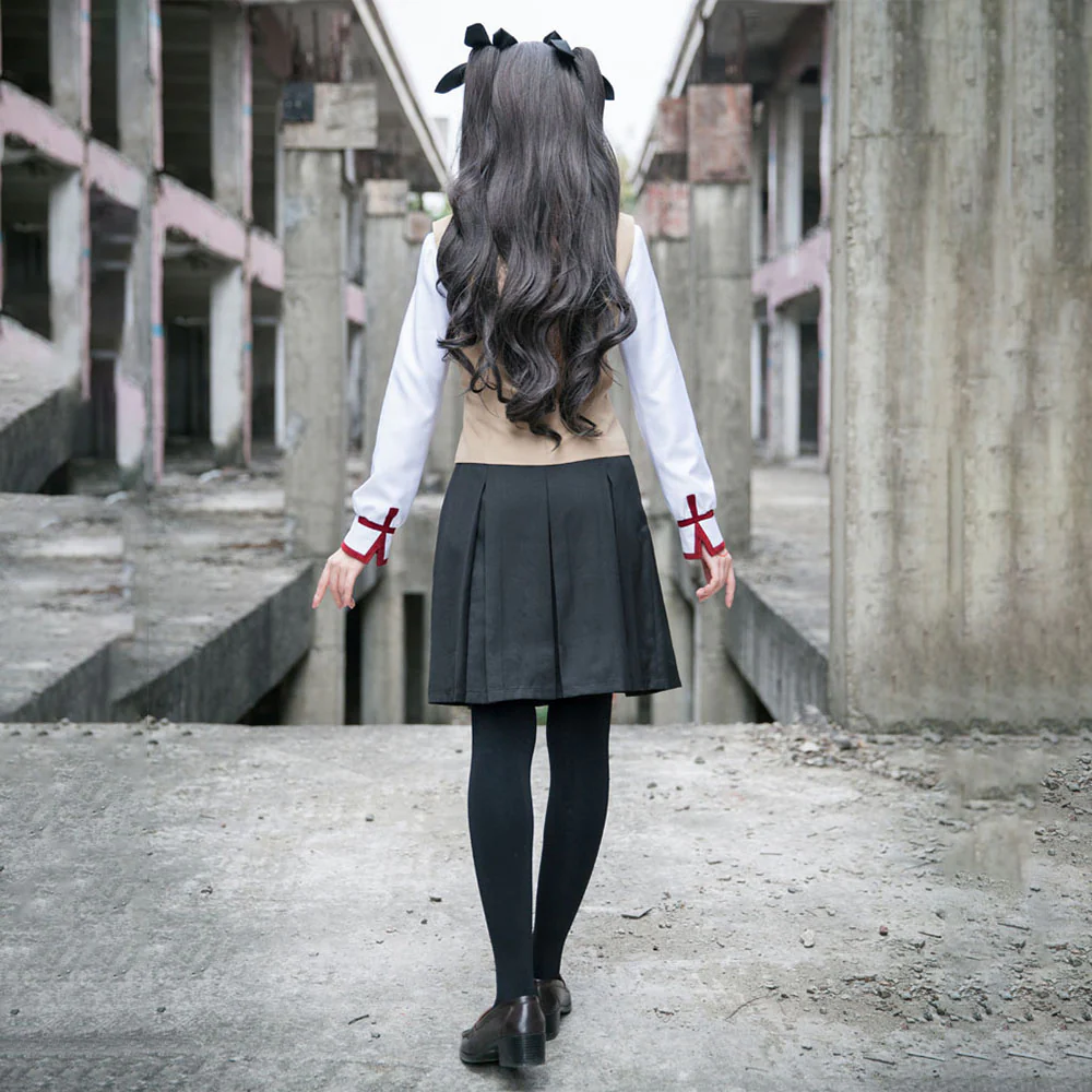 Fate / Stay Night Costume Rin Tohsaka Autumn School Uniform Cosplay Set for Women and Kids - Image 3