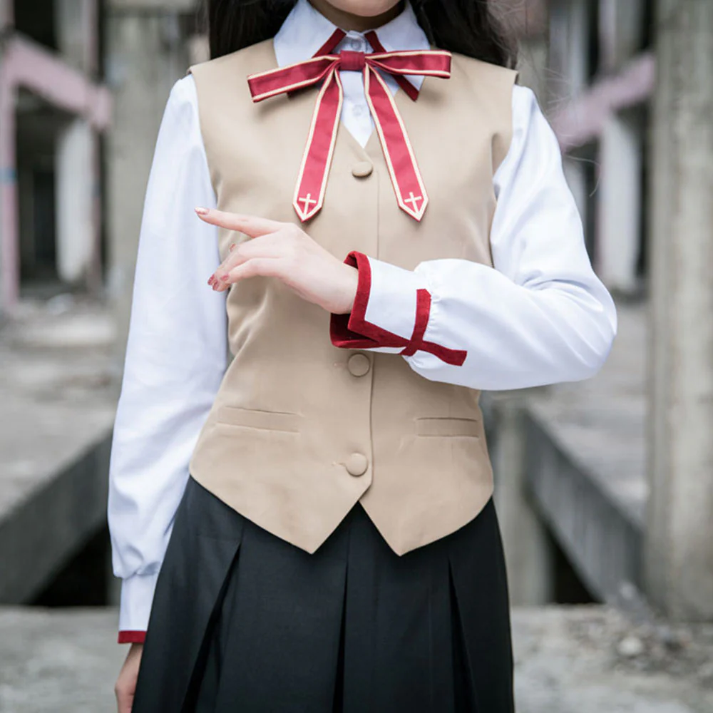 Fate / Stay Night Costume Rin Tohsaka Autumn School Uniform Cosplay Set for Women and Kids - Image 5