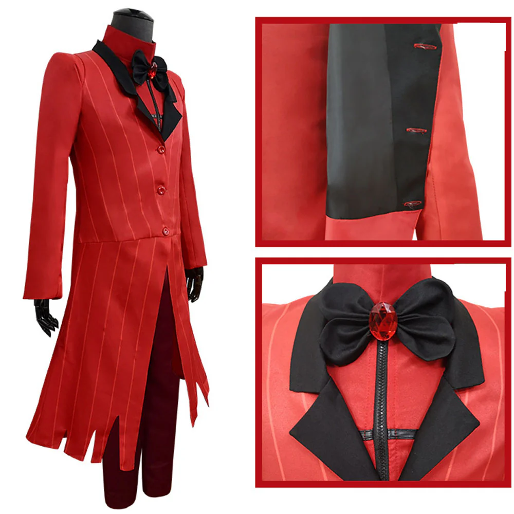 For Men Hazbin Hotel Costume Alastor Cosplay full Outfits Radio Demon Costume - Image 9