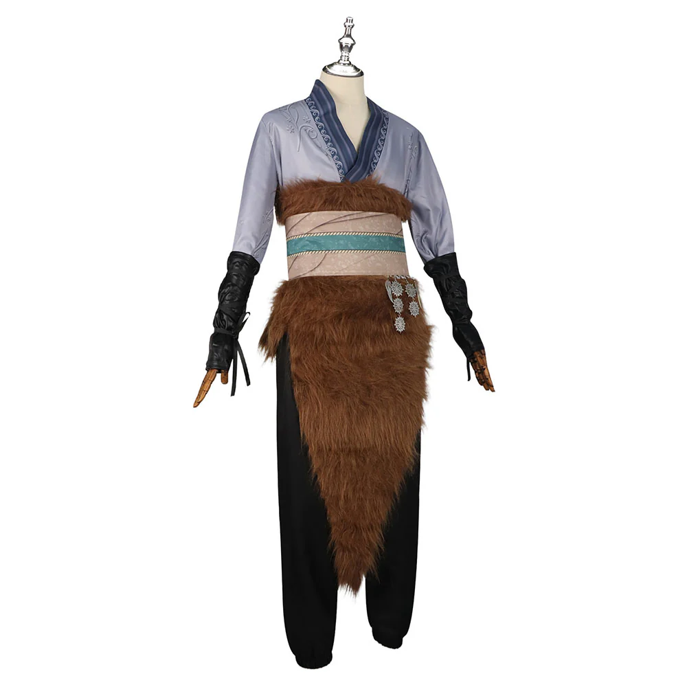 Game Black Myth : Wukong Cosplay Sun Wukong Costume Animal Fur Fabric Tiger Outfits - Image 4