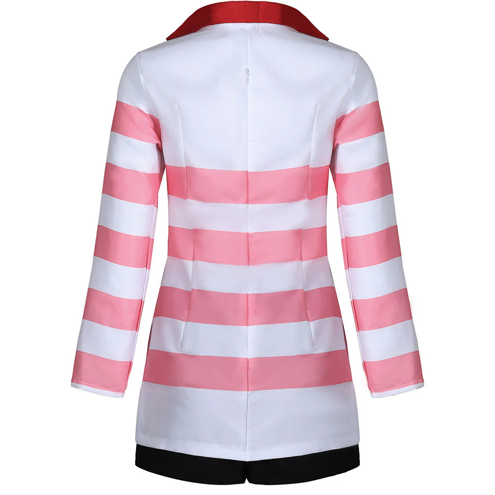 Hazbin Hotel Costume Angel Dust Cosplay full Set Pink Stripe Dress with Accessories - Image 4