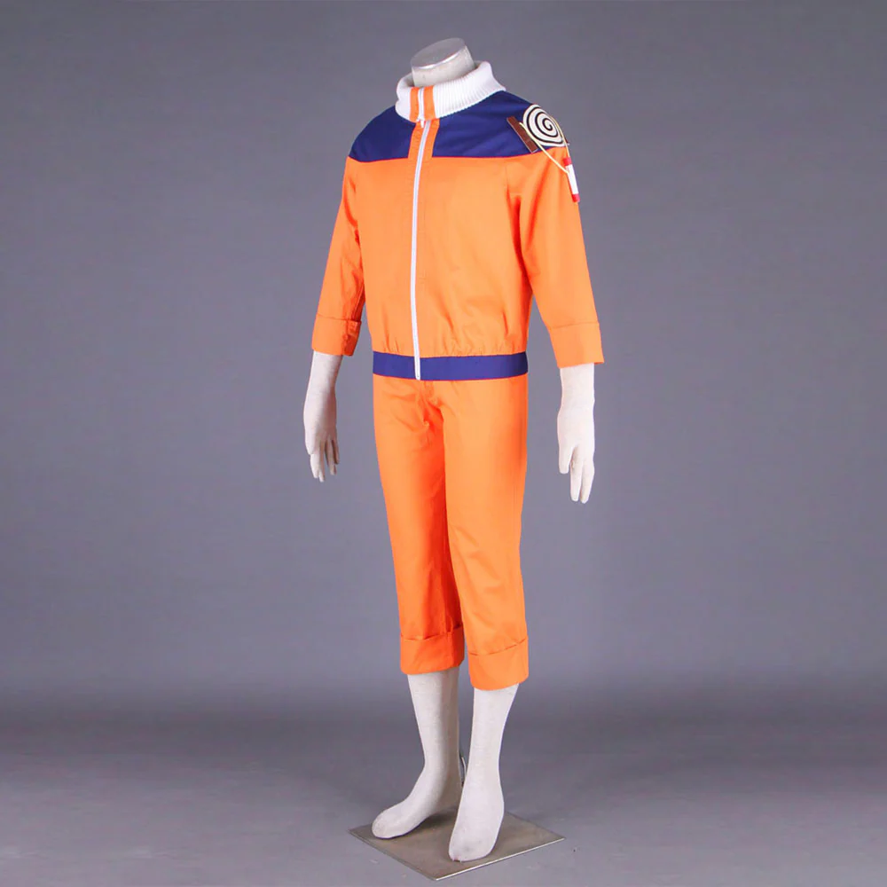 Naruto Costume Naruto Childhood Orange Cosplay full Outfit for Men and Kids - Image 3