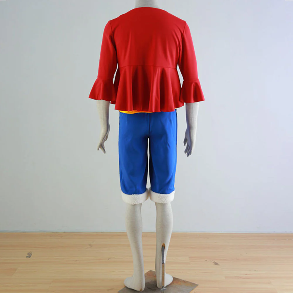 One Piece Costumes Monkey D Luffy Cosplay Set with Hat for Men and Kids - Image 3