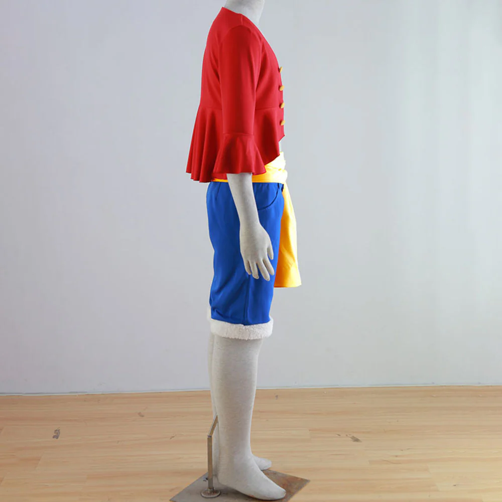 One Piece Costumes Monkey D Luffy Cosplay Set with Hat for Men and Kids - Image 5
