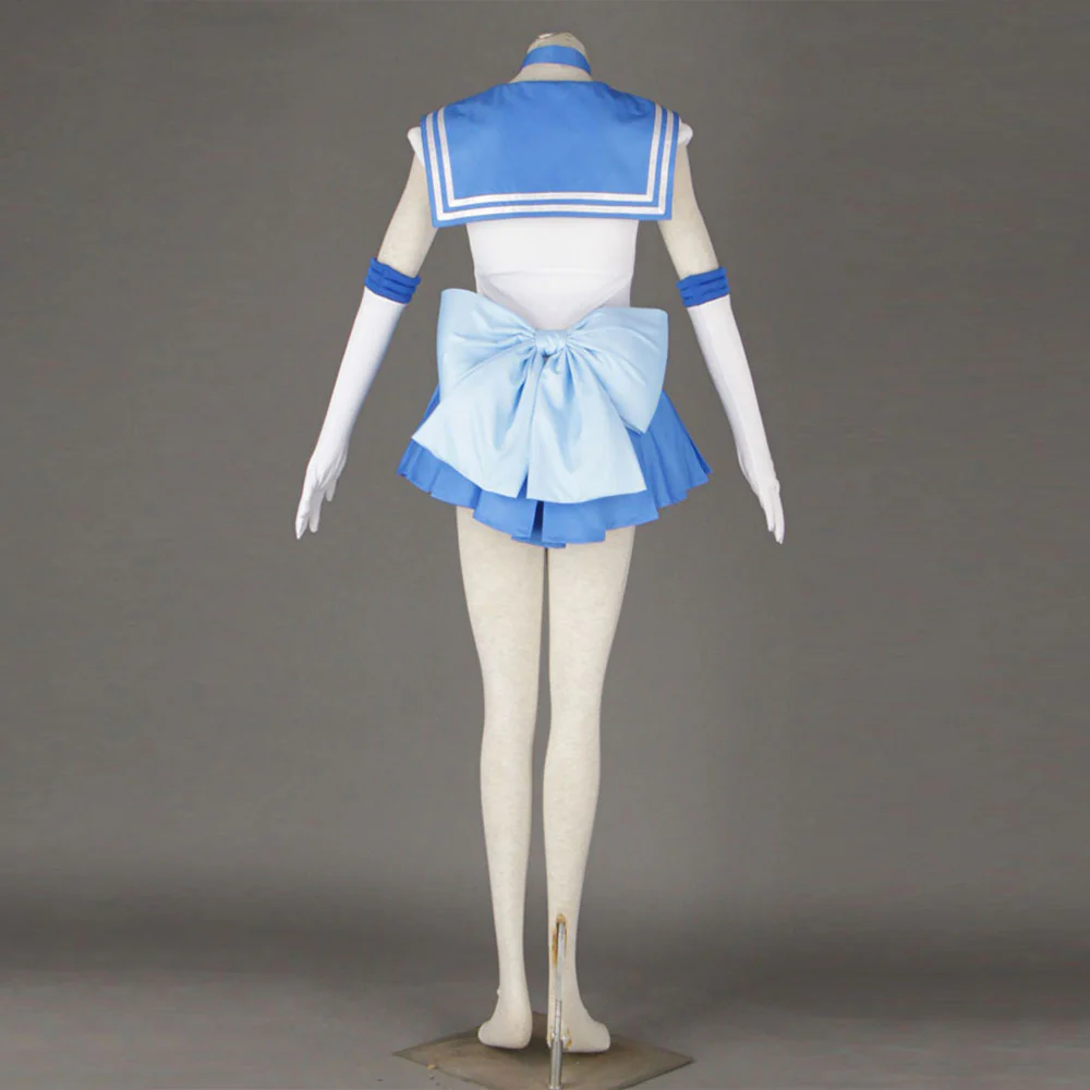 Women and Kids Sailor Moon Costume Sailor Mercury Mizuno Ami Cosplay with Accessories - Image 3