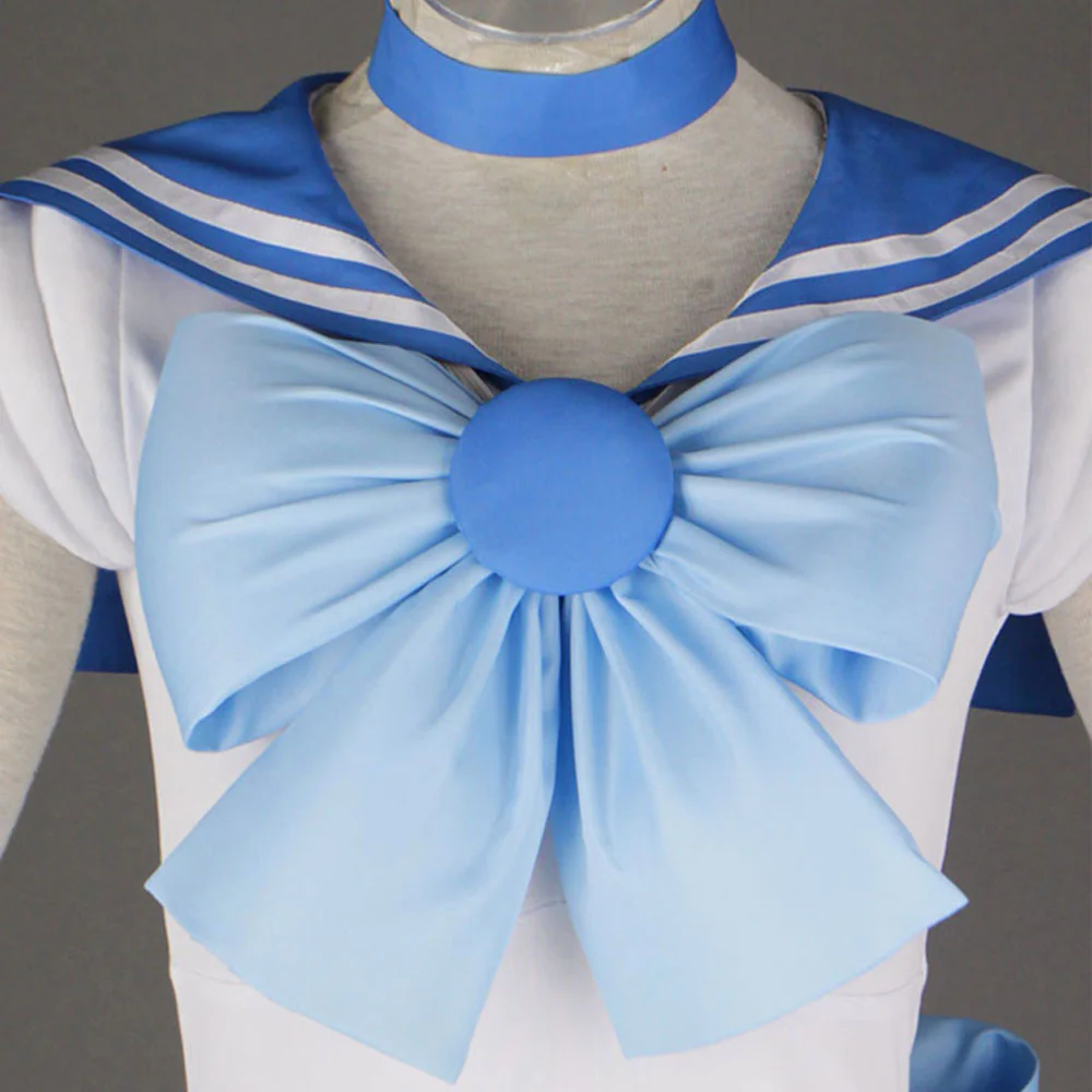 Women and Kids Sailor Moon Costume Sailor Mercury Mizuno Ami Cosplay with Accessories - Image 5