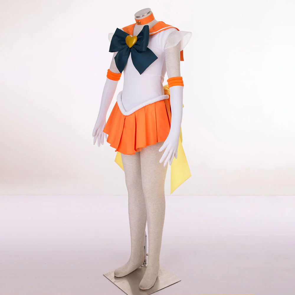 Women and Kids Sailor Moon Super S Costume Sailor Venus Aino Minago Cosplay with Accessories - Image 3